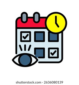 Schedule View. Icon Lineal Color Vector Illustration