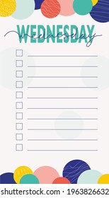 Schedule for week. Bubble background. To do list for day