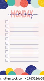 Schedule for week. Bubble background. To do list for day