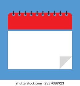 Schedule Year Calendar Blank Template Icon on Blue Background