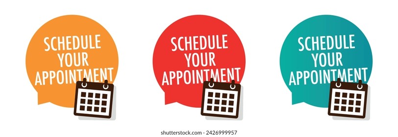 Schedule your appointment on speech bubble