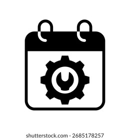 Scheduled Maintenance Icon Glyph Vector Illustration