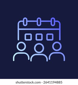 Scheduled Meeting Heads and Calendar. Icon symbol illustration - Powered by Shutterstock - Get 15% off with code: PIKWIZARD15