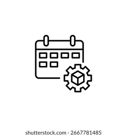 Implementação Programada Do Projeto Com Design De Ícones De Engrenagem E Calendário