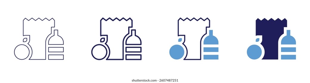 Scheduled shipment icon in 4 different styles. Thin Line, Line, Bold Line, Duotone. Duotone style. Editable stroke.