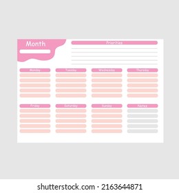 Scheduler and to - do list . Template for agenda, schedules, planners, checklists, notebooks, cards and other stationery.	