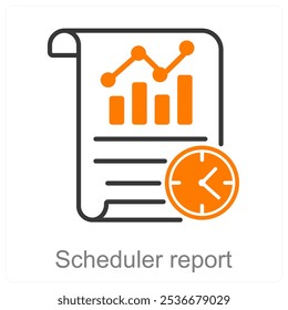 Scheduler report and Diagram icon concept
