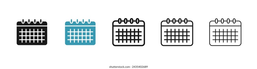 Scheduler Vector Icon Set. Time Planning Symbol vector symbol for UI design.