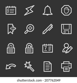 Iconos web del programador, conjunto gris