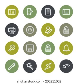 Scheduler web icons set, color buttons