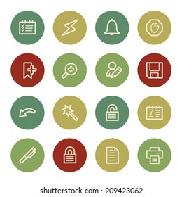 Scheduler web icons, vintage color