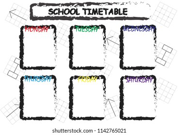Schedule.School timetable for pupiuls or students.