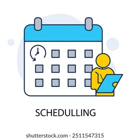 Icono de programación con trazo editable. Gestión del tiempo, planificación de horarios, programación de tareas, gestión de calendarios, programación de citas con trazo editable.