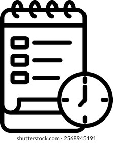 Scheduling Icon Line Vector Illustration