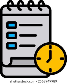 Scheduling Icon Lineal Color Vector Illustration