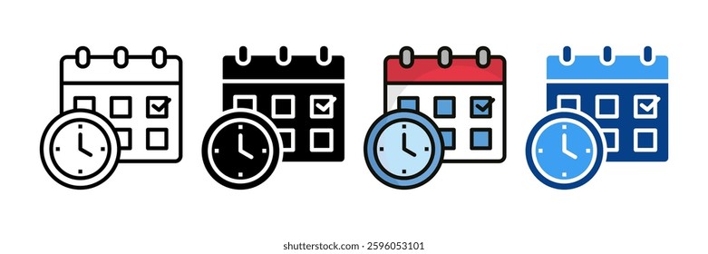 Scheduling Icon Set Multiple Style Collection