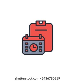 scheduling icon. vector.Editable stroke.linear style sign for use web design,logo.Symbol illustration.