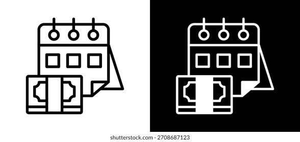 Ícone de agendamento branco preto Ilustração de vetor