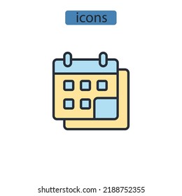 scheduling icons  symbol vector elements for infographic web