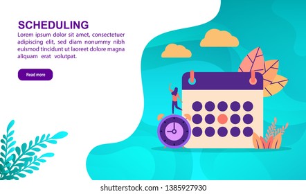 Planen eines Illustrationskonzepts mit Zeichen. Vorlage für, Banner, Präsentation, soziale Medien, Poster, Werbung, Werbung