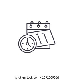 Scheduling plan linear icon concept. Scheduling plan line vector sign, symbol, illustration.