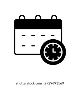 Scheduling Time Calendar Fill Icon: Project Management