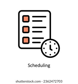 Scheduling vector Filled outline Icon Design illustration. Event Management Symbol on White background EPS 10 File