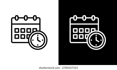 Scheduling White Icon Set Design