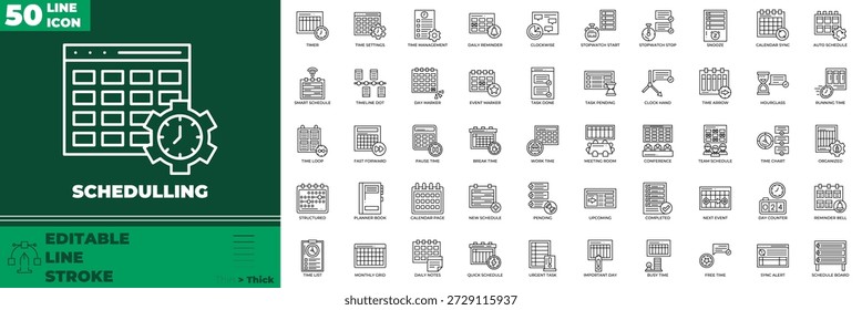 Conjunto de iconos editables de línea de programación