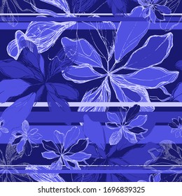 Scheffler. Salgas. Vegetación. Patrón vectorial sin problemas con flores, líneas y geometría. Dibujo manual. Esbozo.