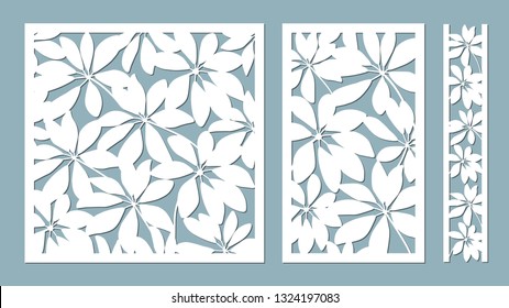 schefler. Vector illustration. Paper flower, stickers. Laser cut. Template for laser cutting and Plotter. Vector illustration. Pattern for the laser cut, serigraphy, plotter and screen printing