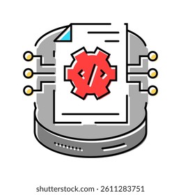 schema development database color icon vector. schema development database sign. isolated symbol illustration