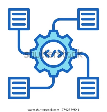 Schema Icon Blue Color Style Vector Illustration