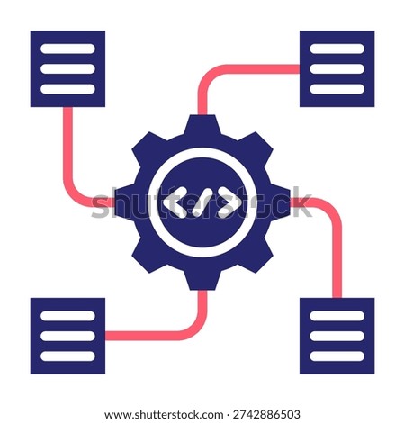 Schema Icon Color Fill Style Vector Illustration