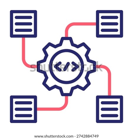 Schema Icon Line Color Style Vector Illustration