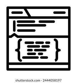 Schema Markup SEO-Zeilensymbol Vektorgrafik. Schema Markup SEO-Zeichen. Isoliertes Kontursymbol Schwarze Abbildung