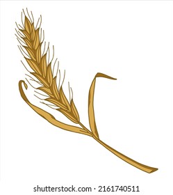 Schematic colored spikelet. Logo. Emblem. Vector illustration