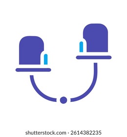 Schematic Communication Nodes Connection Design