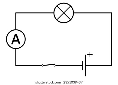 Schematic connection of the ammeter in the electrical circuit - in series with the appliance