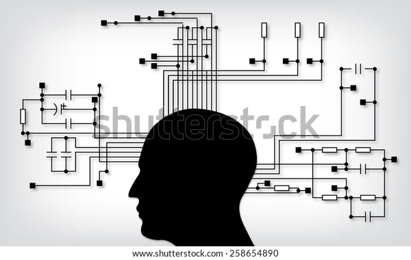 Schematic Diagram Brain Stock Vector (Royalty Free) 258654890