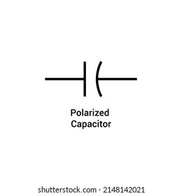 schematic diagram of capacitor symbol vector illustration on white background