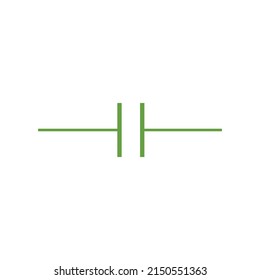 schematic diagram of capacitor symbol vector illustration on white background