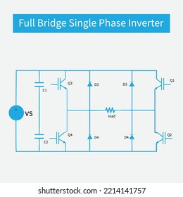 schematic diagram of full bridge single phase inverter