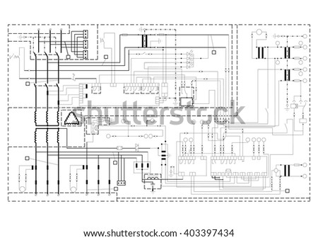 Schematic Diagram Power Supply Power Circuit Stock Vektorgrafik