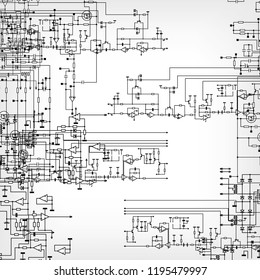 schematic diagram - project of electronic circuit - graphic