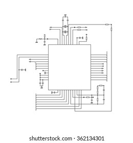 schematic diagram - project of electronic circuit - graphic