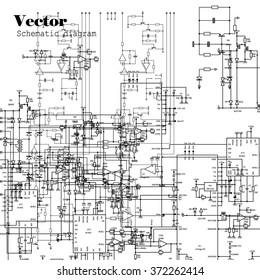 schematic diagram - project of electronic circuit - graphic