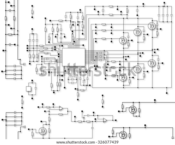 Schematic Diagram Project Electronic Circuit Graphic Stock Vector ...