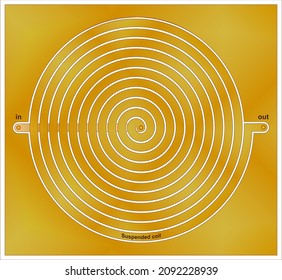 Schematic and geometrical aspects of a coplanar spiral inductor made of gold