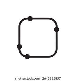 Schematic Graphic Wireframe Square Shape Solid Flat Vector Icon Isolated on White Background.
